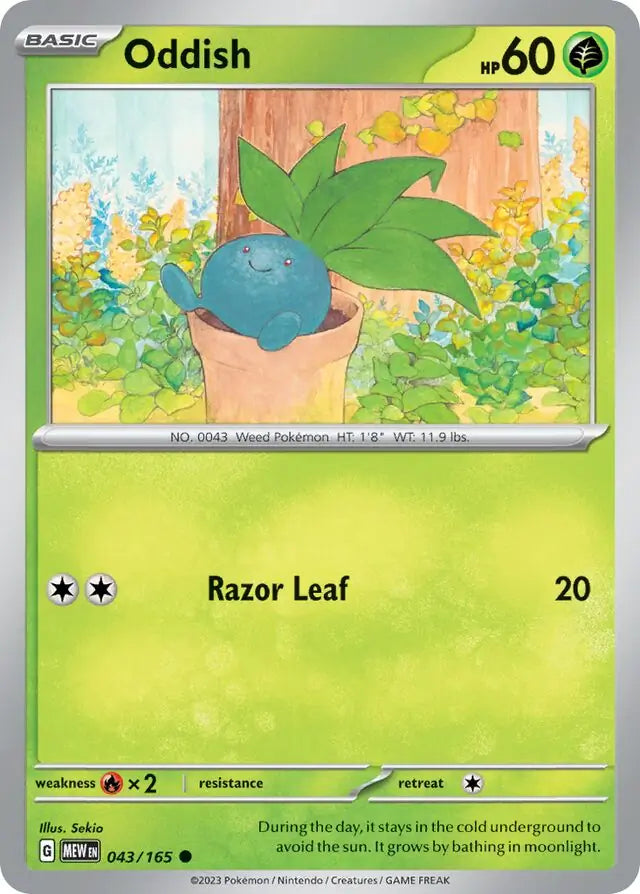 043 Oddish, 151 | Scarlet & Violet, , 3.00 kr, Pokesingles. Kjøp pokemon kort til lave priser hos oss.