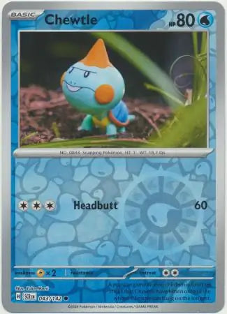 Chewtle Reverse Holo 043 - Stellar Crown Pokesingles