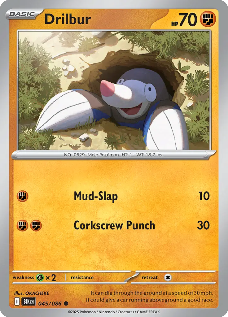 Drilbur 045 - Black Bolt Pokesingles