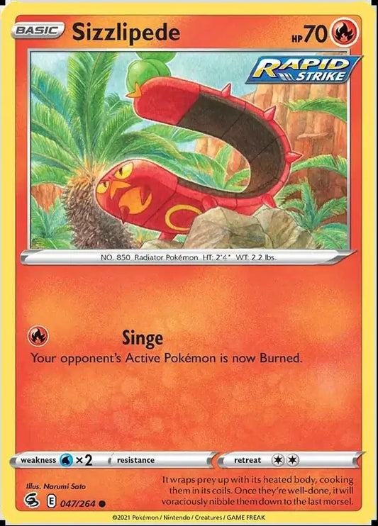 Sizzlipede 047, Fusion Strike | Sword & Shield, , 2.00 kr, Pokesingles. Kjøp pokemon kort til lave priser hos oss.