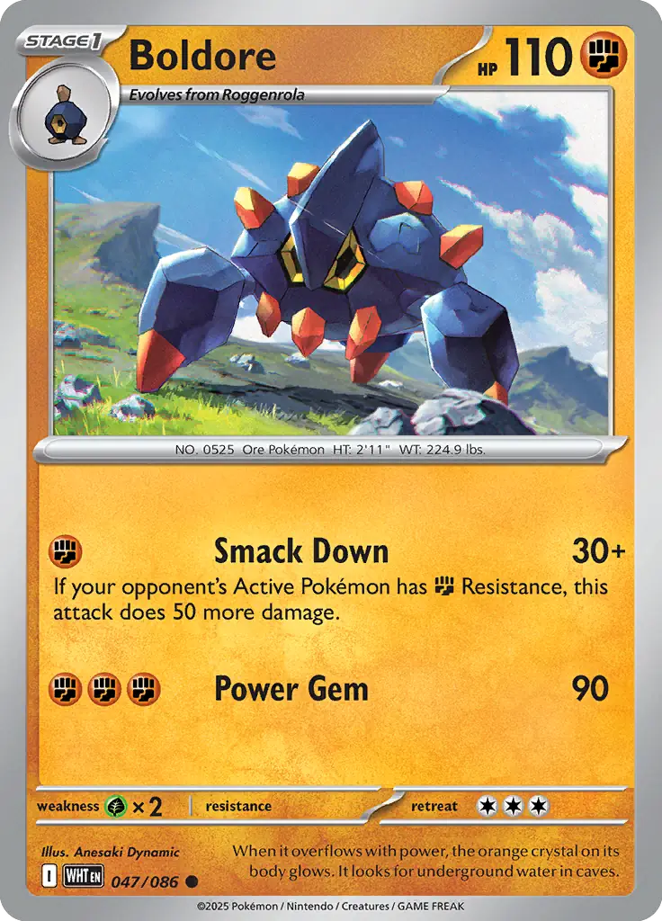 Boldore 047 - White Flare Pokesingles