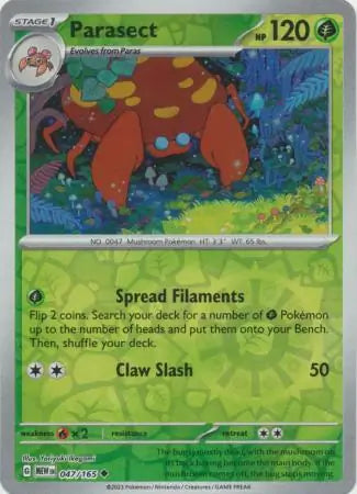 047 Parasect Reverse Holo, 151 | Scarlet & Violet, reverse, 4.00 kr, Pokesingles. Kjøp pokemon kort til lave priser hos oss.