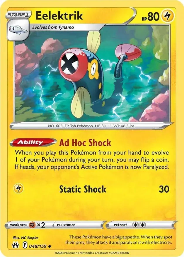 Eelektrik 048, Crown Zenith | Sword & Shield, , 0.00 kr, Pokesingles. Kjøp pokemon kort til lave priser hos oss.