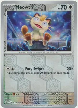 Meowth Reverse Holo 048 - Shrouded Fable Pokesingles
