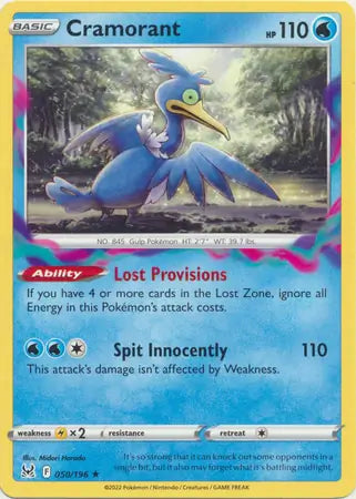 Cramorant 050, Lost Origin | Sword & Shield, , 0.00 kr, Pokesingles. Kjøp pokemon kort til lave priser hos oss.