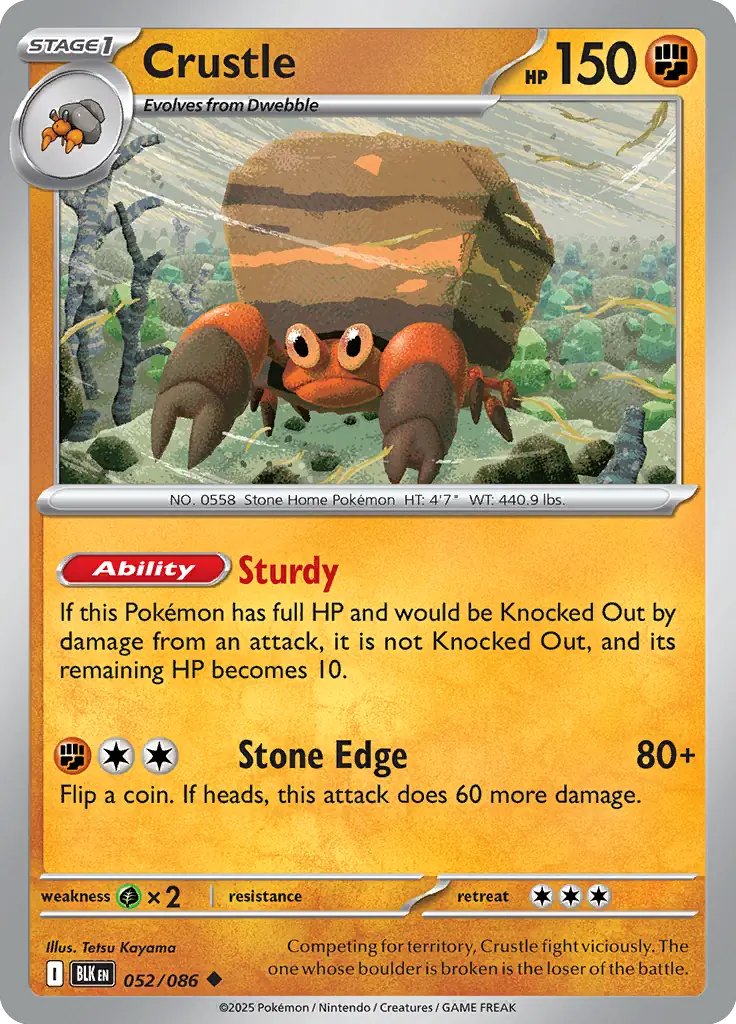 Crustle 052 - Black Bolt Pokesingles