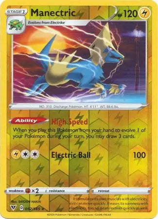 Manectric Reverse Holo 052 - Vivid Voltage Pokesingles