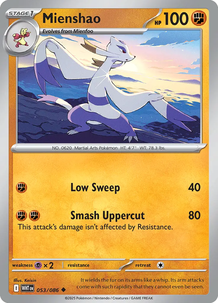 Mienshao 053 - White Flare Pokesingles