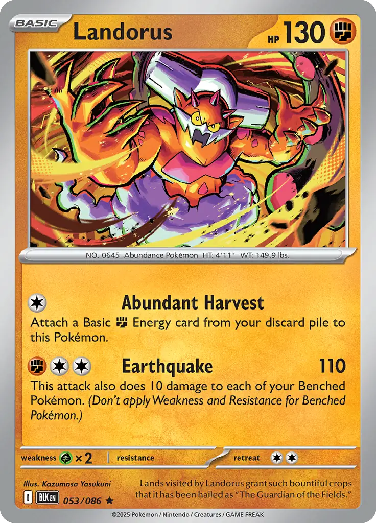 Landorus Holo Rare 053 - Black Bolt Pokesingles