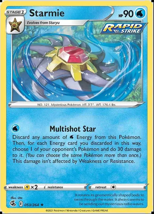 Starmie 053, Fusion Strike | Sword & Shield, , 2.00 kr, Pokesingles. Kjøp pokemon kort til lave priser hos oss.