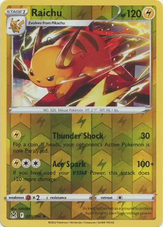 Raichu Reverse Holo 053, Lost Origin | Sword & Shield, , 0.00 kr, Pokesingles. Kjøp pokemon kort til lave priser hos oss.