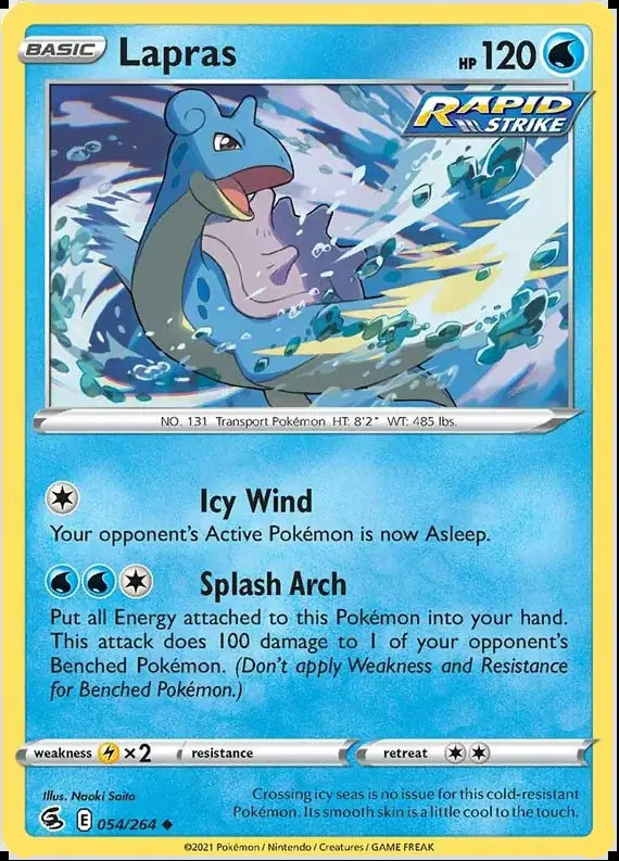 Lapras 054, Fusion Strike | Sword & Shield, , 2.00 kr, Pokesingles. Kjøp pokemon kort til lave priser hos oss.