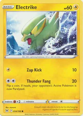 Electrike 054, Lost Origin | Sword & Shield, , 0.00 kr, Pokesingles. Kjøp pokemon kort til lave priser hos oss.
