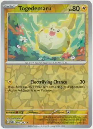 Togedemaru Reverse Holo 054 - Stellar Crown Pokesingles