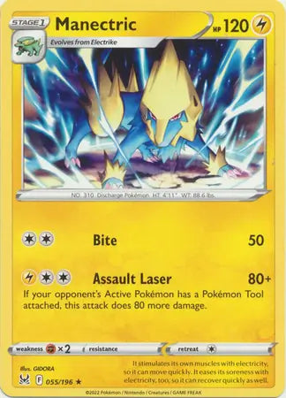 Manectric 055, Lost Origin | Sword & Shield, , 0.00 kr, Pokesingles. Kjøp pokemon kort til lave priser hos oss.
