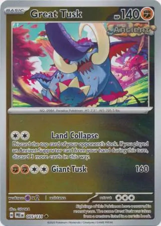 Great Tusk Reverse Holo 055 Pokesingles