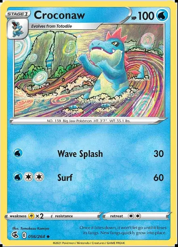 Croconaw 056, Fusion Strike | Sword & Shield, , 2.00 kr, Pokesingles. Kjøp pokemon kort til lave priser hos oss.