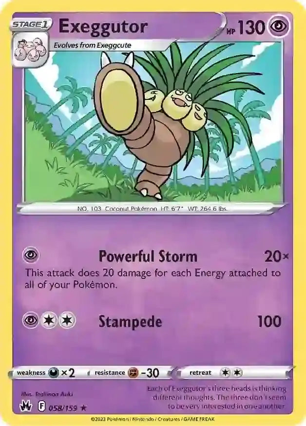 Exeggutor 058, Crown Zenith | Sword & Shield, , 0.00 kr, Pokesingles. Kjøp pokemon kort til lave priser hos oss.