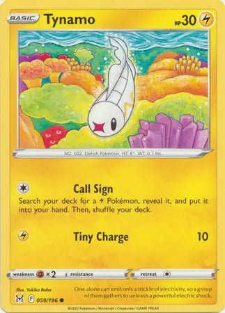 Tynamo 059, Lost Origin | Sword & Shield, , 0.00 kr, Pokesingles. Kjøp pokemon kort til lave priser hos oss.