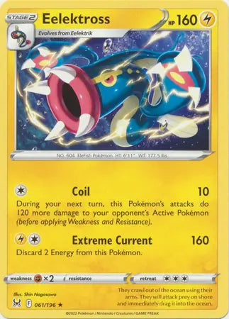 Eelektross 061, Lost Origin | Sword & Shield, , 0.00 kr, Pokesingles. Kjøp pokemon kort til lave priser hos oss.