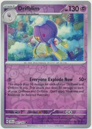 Drifblim Reverse Holo 061 - Stellar Crown Pokesingles