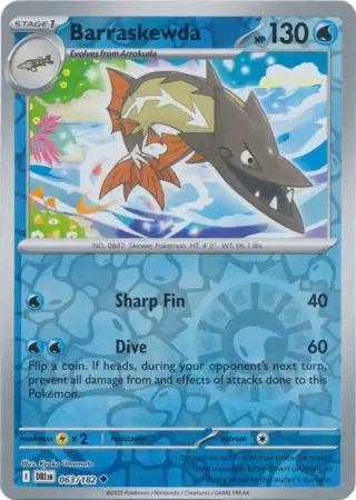 Barraskewda Reverse Holo 063 - Destined Rivals Pokesingles