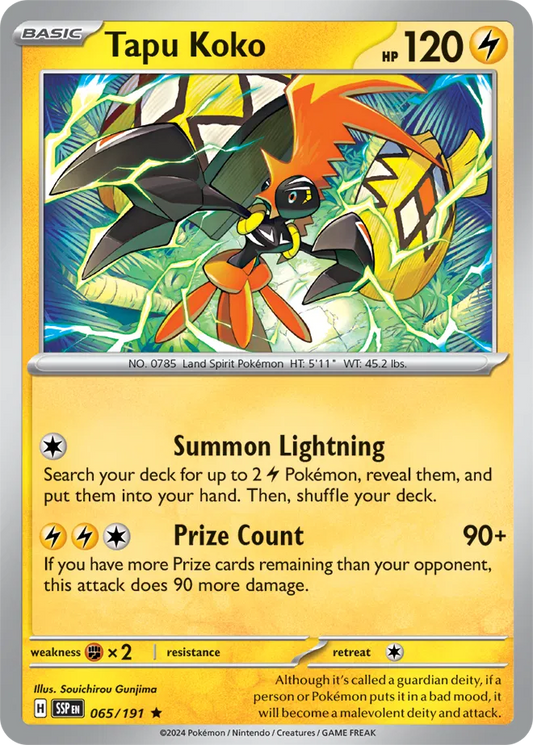 Tapu Koko Holo Rare 065 - Surging Sparks Pokesingles