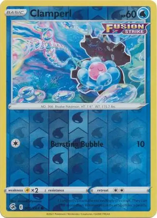 Clamperl Reverse Holo 065, Fusion Strike | Sword & Shield, , 2.00 kr, Pokesingles. Kjøp pokemon kort til lave priser hos oss.