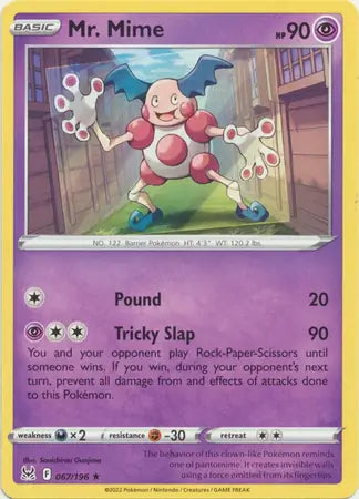 Mr. Mime 067, Lost Origin | Sword & Shield, , 0.00 kr, Pokesingles. Kjøp pokemon kort til lave priser hos oss.