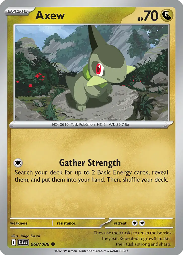 Axew 068 - Black Bolt Pokesingles