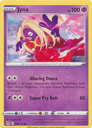 Jynx 068, Lost Origin | Sword & Shield, , 0.00 kr, Pokesingles. Kjøp pokemon kort til lave priser hos oss.