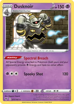 Dusknoir Holo Rare 071 - Vivid Voltage Pokesingles