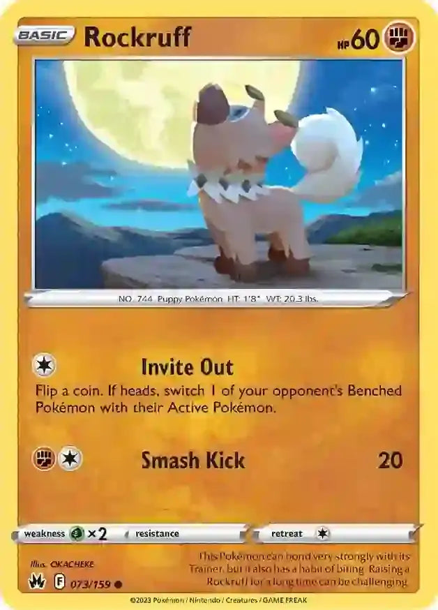 Rockruff 073, Crown Zenith | Sword & Shield, , 0.00 kr, Pokesingles. Kjøp pokemon kort til lave priser hos oss.