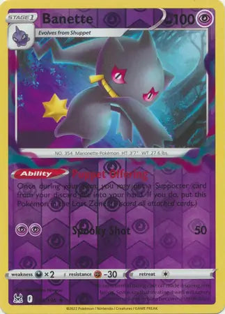 Banette Reverse Holo 073, Lost Origin | Sword & Shield, , 0.00 kr, Pokesingles. Kjøp pokemon kort til lave priser hos oss.
