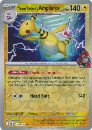 Team Rocket's Ampharos Reverse Holo 074 - Destined Rivals Pokesingles