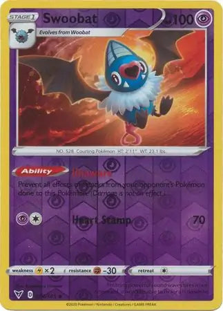 Swoobat Reverse Holo 074 - Vivid Voltage Pokesingles