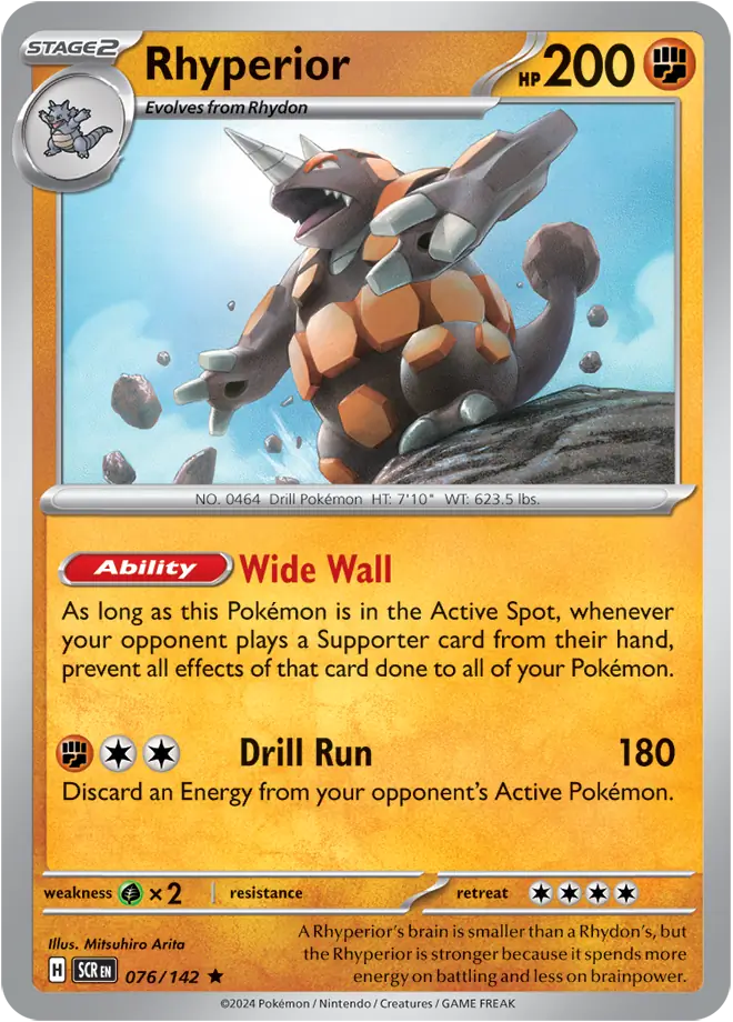 Rhyperior Holo Rare 076 - Stellar Crown Pokesingles