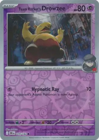 Team Rocket's Drowzee Reverse Holo 079 - Destined Rivals Pokesingles