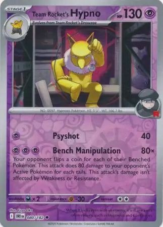 Team Rocket's Hypno Reverse Holo 080 - Destined Rivals Pokesingles