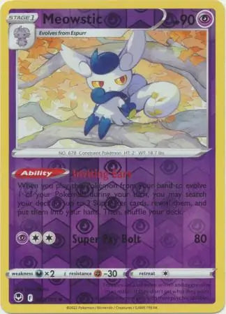 Meowstic Reverse Holo 082, Silver Tempest | Sword & Shield, , 0.00 kr, Pokesingles. Kjøp pokemon kort til lave priser hos oss.