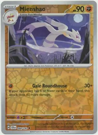 Mienshao Reverse Holo 084 - Stellar Crown Pokesingles