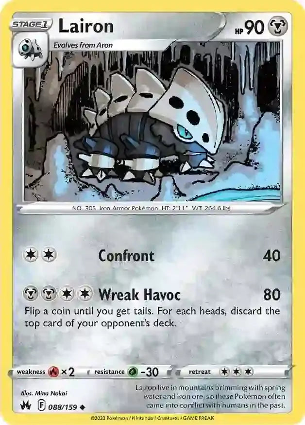 Lairon 088, Crown Zenith | Sword & Shield, , 0.00 kr, Pokesingles. Kjøp pokemon kort til lave priser hos oss.