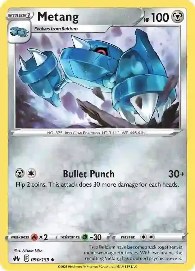 Metang 090, Crown Zenith | Sword & Shield, , 0.00 kr, Pokesingles. Kjøp pokemon kort til lave priser hos oss.