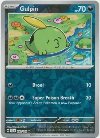 Gulpin Reverse Holo 091 - Stellar Crown Pokesingles