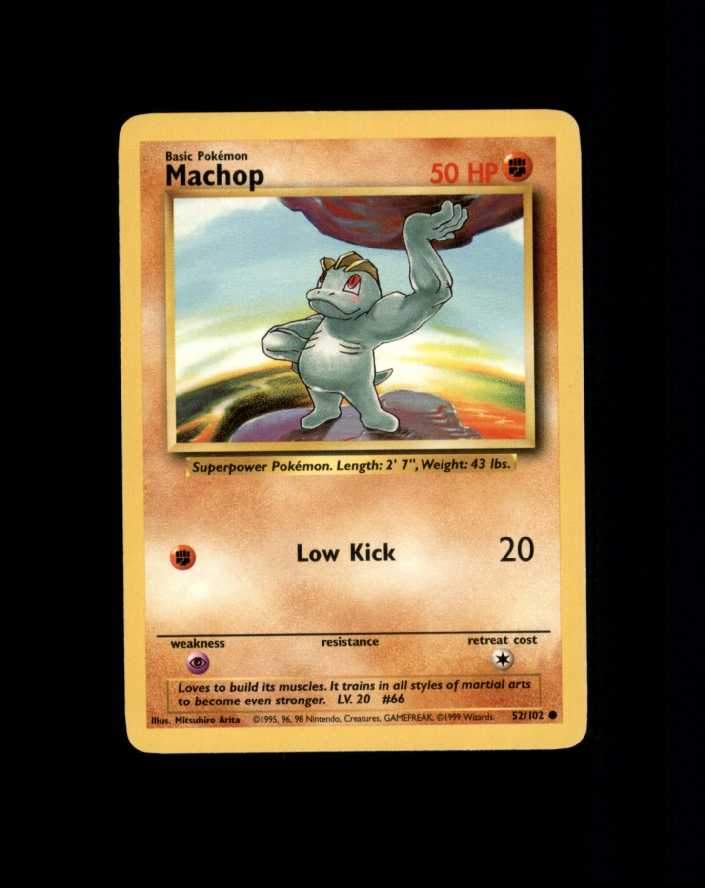 *SE BILDE FOR TILSTAND* Machop #52 Pokemon Base Set Pokesingles
