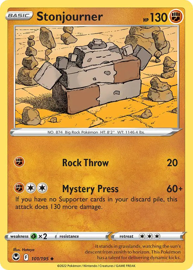 Stonjourner 101, Silver Tempest | Sword & Shield, , 0.00 kr, Pokesingles. Kjøp pokemon kort til lave priser hos oss.