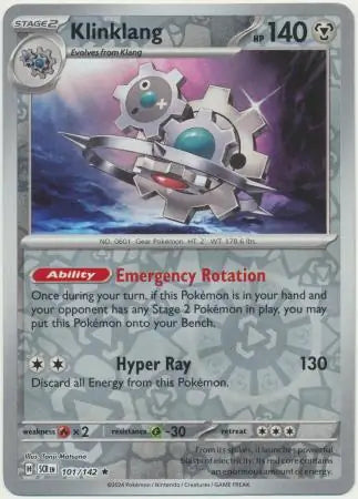 Klinklang Reverse Holo Rare 101 - Stellar Crown Pokesingles