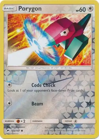 Porygon Reverse Holo 103 - Burning Shadows Pokesingles