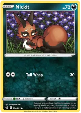Nickit 104, Evolving Skies | Sword & Shield, , 5.00 kr, Pokesingles. Kjøp pokemon kort til lave priser hos oss.