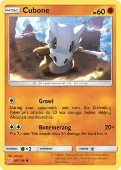 Cubone 105/236- Unified Minds Pokesingles